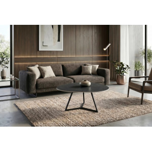 MARVELOUS modern kerámia dohányzóasztal - 70/90cm - szürke