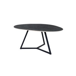 MARVELOUS modern kerámia dohányzóasztal - 70/90cm - szürke