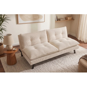 HOMELY modern kanapéágy - 190cm - beige kordbársony