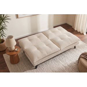 HOMELY modern kanapéágy - 190cm - beige kordbársony
