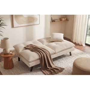 HOMELY modern kanapéágy - 190cm - beige kordbársony