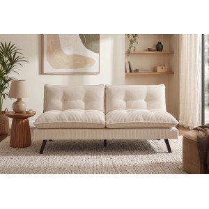 HOMELY modern kanapéágy - 190cm - beige kordbársony