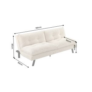 HOMELY modern kanapéágy - 190cm - beige kordbársony