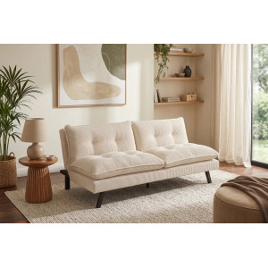 HOMELY modern kanapéágy - 190cm - beige kordbársony INVICTA