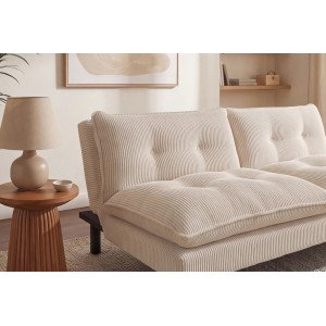 HOMELY modern kanapéágy - 190cm - beige kordbársony