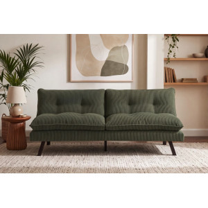 HOMELY modern kanapéágy - 190cm - zöld kordbársony