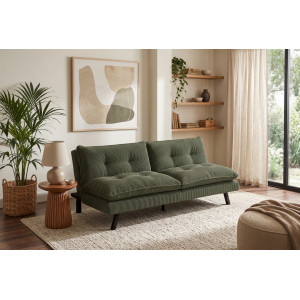 HOMELY modern kanapéágy - 190cm - zöld kordbársony
