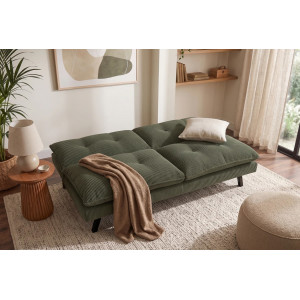 HOMELY modern kanapéágy - 190cm - zöld kordbársony