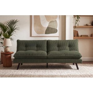 HOMELY modern kanapéágy - 190cm - zöld kordbársony