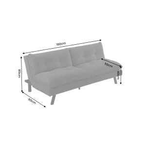 HOMELY modern kanapéágy - 190cm - szürke kordbársony