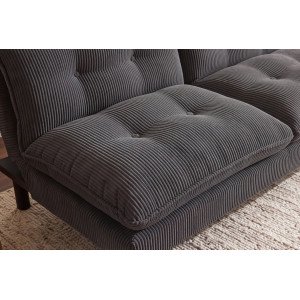 HOMELY modern kanapéágy - 190cm - szürke kordbársony
