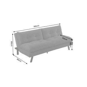 HOMELY modern kanapéágy - 190cm - szürke kordbársony