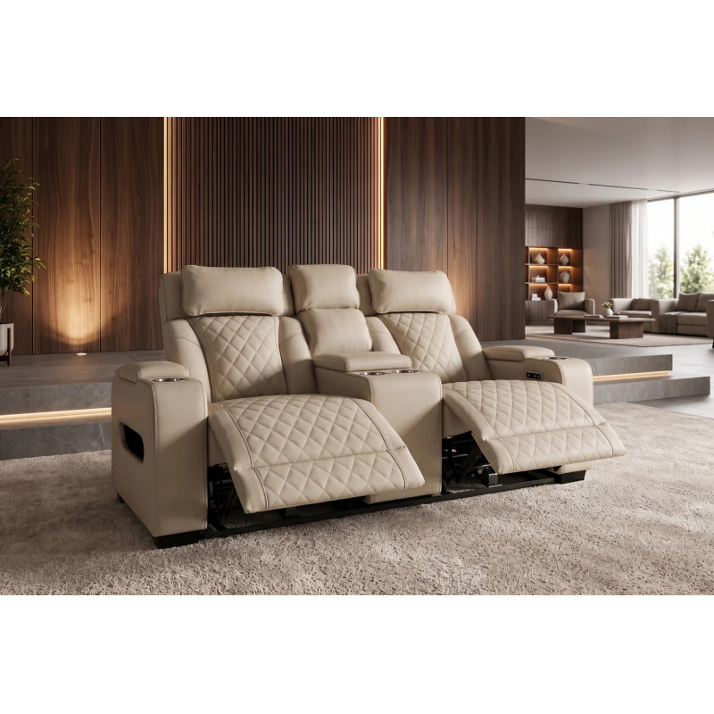 HOLLYWOOD elektromos mozi fotel 2 személyes - beige