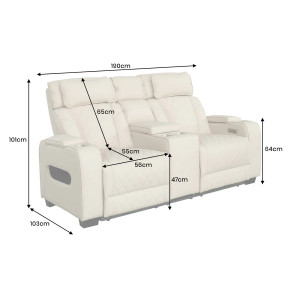 HOLLYWOOD elektromos mozi fotel 2 személyes - beige