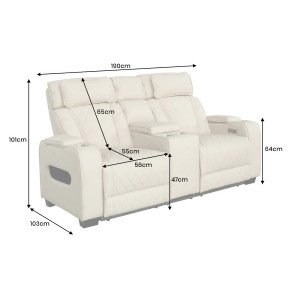 HOLLYWOOD elektromos mozi fotel 2 személyes - beige