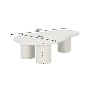 ORGANICO modern dohányzóasztal - 130cm - beige