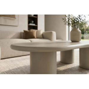 ORGANICO modern dohányzóasztal - 130cm - beige