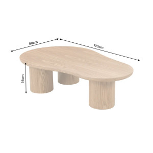 ORGANICO modern dohányzóasztal - 130cm - tölgy
