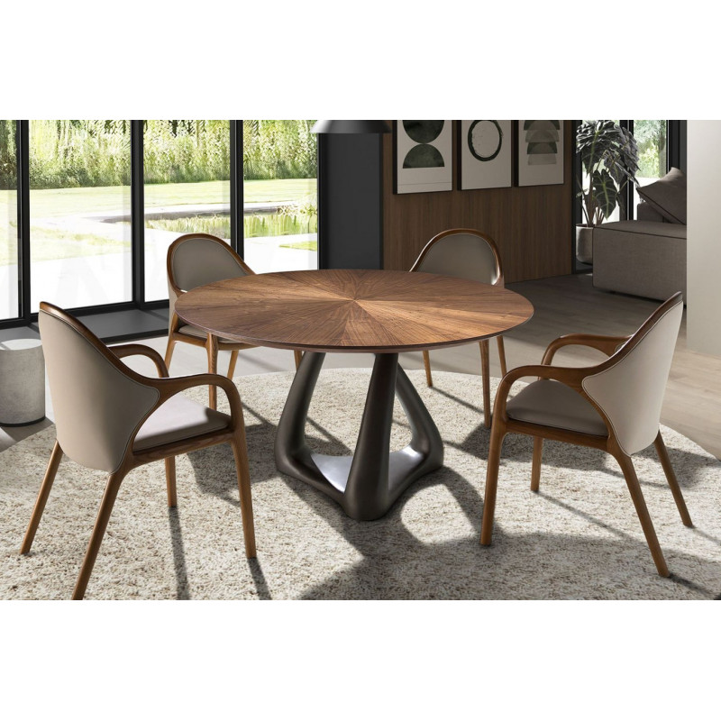 COMILLAS prémium kerek étkezőasztal - dió - 135cm