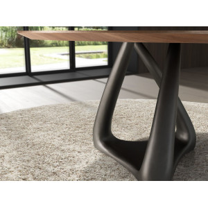 COMILLAS prémium kerek étkezőasztal - dió - 135cm