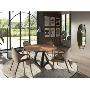 COMILLAS prémium kerek étkezőasztal - dió - 135cm