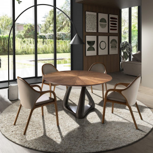 COMILLAS prémium kerek étkezőasztal - dió - 135cm