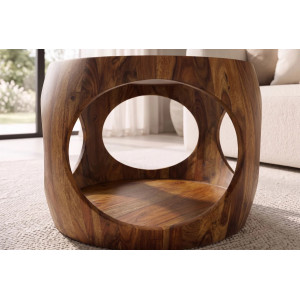 ORGANIC LOOP tömör rózsafa dohányzóasztal - 60cm