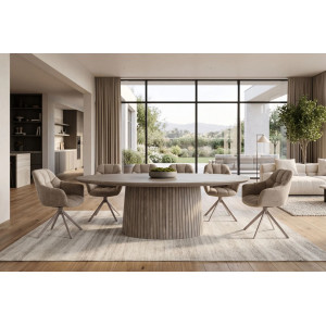 DECORAND modern mangófa étkezőasztal - 220cm - szürke
