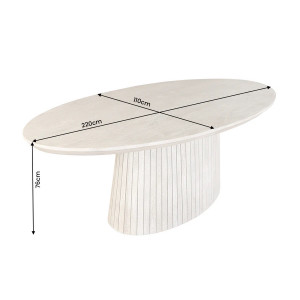 DECORAND modern mangófa étkezőasztal - 220cm - szürke