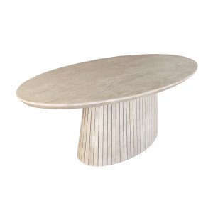 DECORAND modern mangófa étkezőasztal - 220cm - szürke
