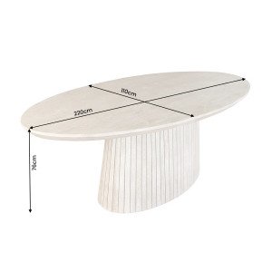 DECORAND modern mangófa étkezőasztal - 220cm - szürke