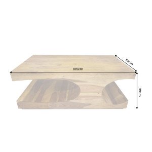 GOA tömör rózsafa dohányzóasztal - 105cm