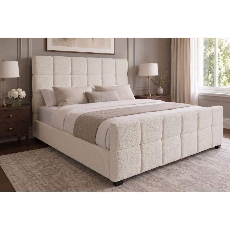 PRESTIGE modern boucle ágykeret - beige - 160x200cm