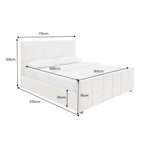 PRESTIGE modern boucle ágykeret - beige - 160x200cm