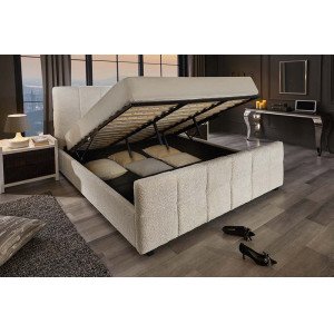PRESTIGE modern boucle ágykeret - beige - 160x200cm