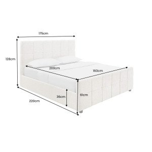PRESTIGE modern boucle ágykeret - beige - 160x200cm