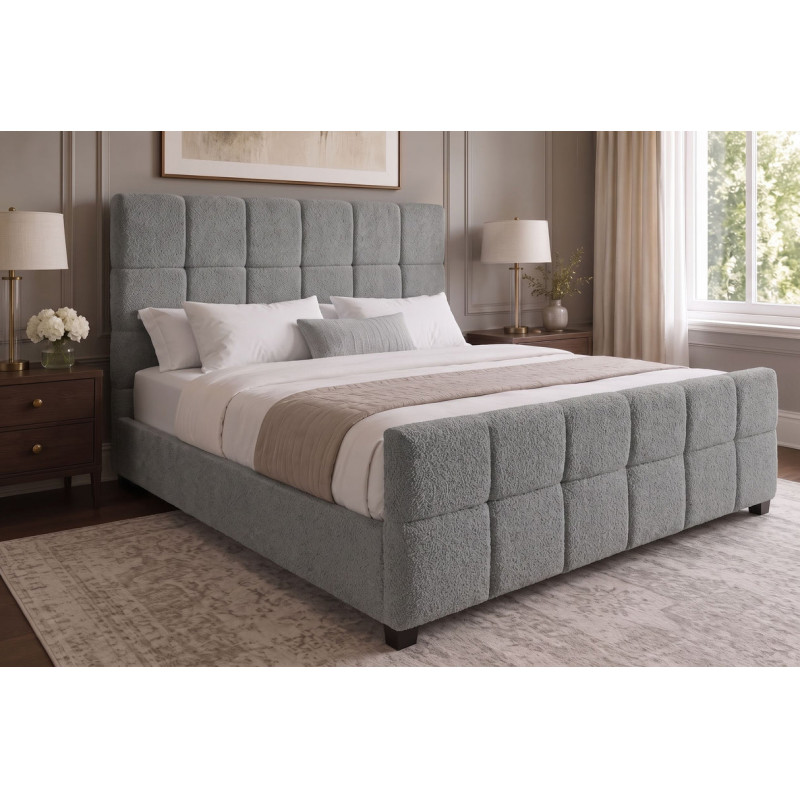 PRESTIGE modern boucle ágykeret -  180x200cm - szürke