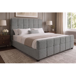 PRESTIGE modern boucle ágykeret -  180x200cm - szürke 180 x 200cm