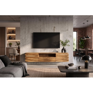 BANDED tömör akácfa fali TV-szekrény - 200cm