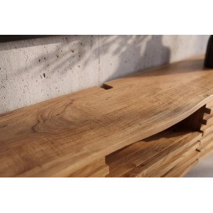 BANDED tömör akácfa fali TV-szekrény - 200cm