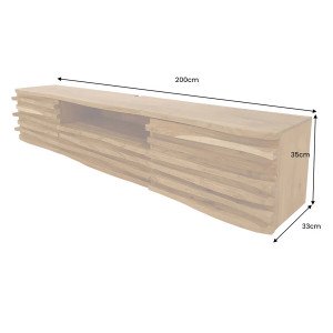 BANDED tömör akácfa fali TV-szekrény - 200cm