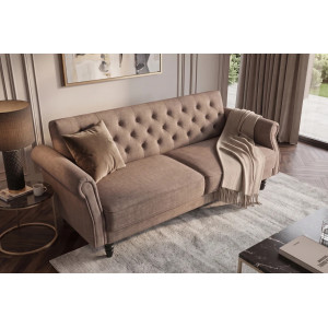 MAISON BELLE modern bársony kanapéágy - 220cm - greige