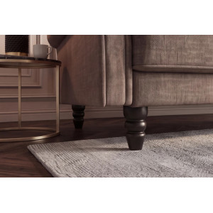 MAISON BELLE modern bársony kanapéágy - 220cm - greige