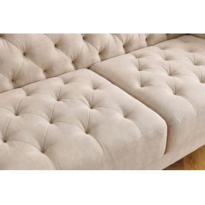 MAISON BELLE modern bársony kanapéágy - 220cm - beige