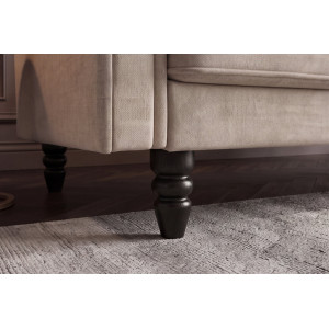 MAISON BELLE modern bársony kanapéágy - 220cm - beige