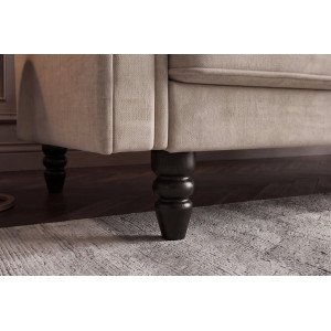 MAISON BELLE modern bársony kanapéágy - 220cm - beige