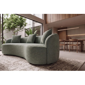 ATELIER modern bouclé kanapé - 230cm - zöld