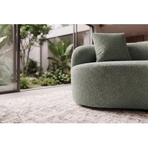 ATELIER modern bouclé kanapé - 230cm - zöld