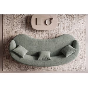 ATELIER modern bouclé kanapé - 230cm - zöld
