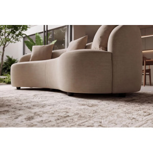 ATELIER modern bársony kanapé - 230cm - beige